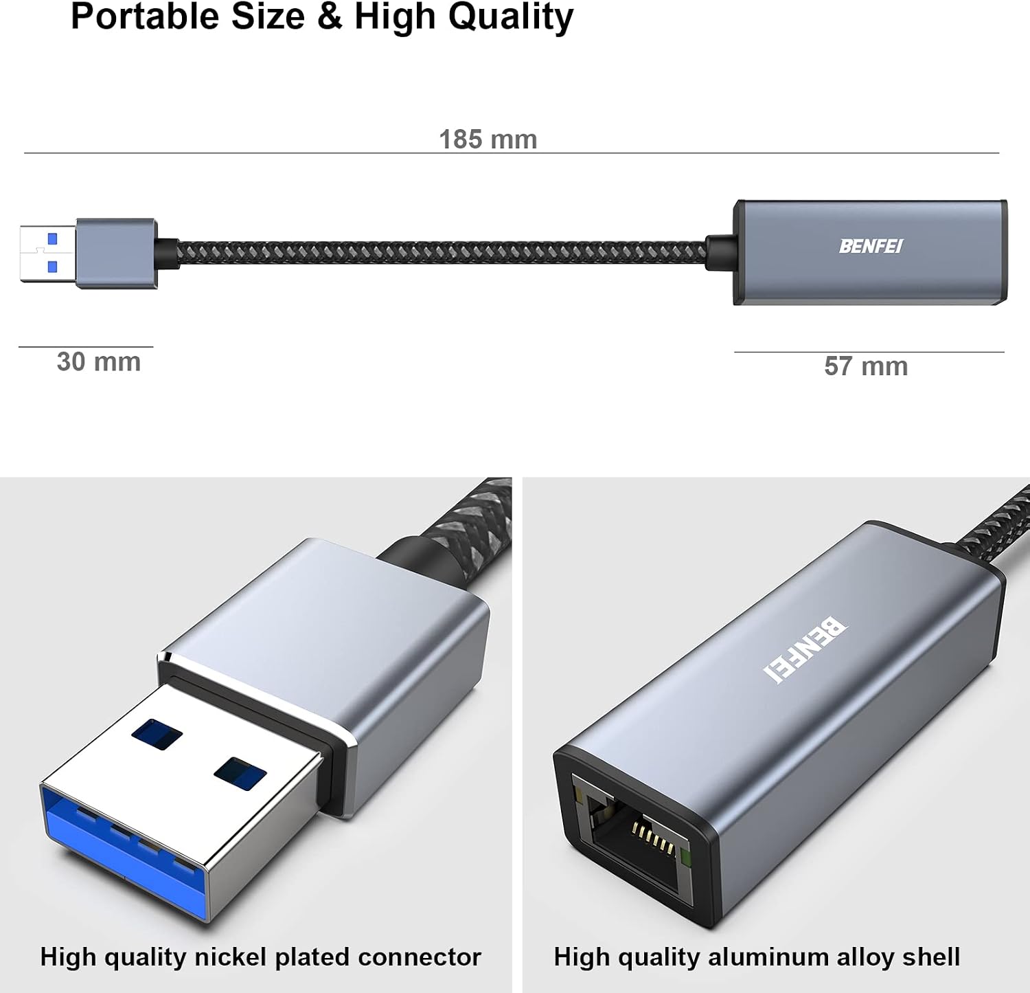 Thumbnail 5 de BENFEI USB Ethernet Adapter 1000 Mbps pack of 2 📡