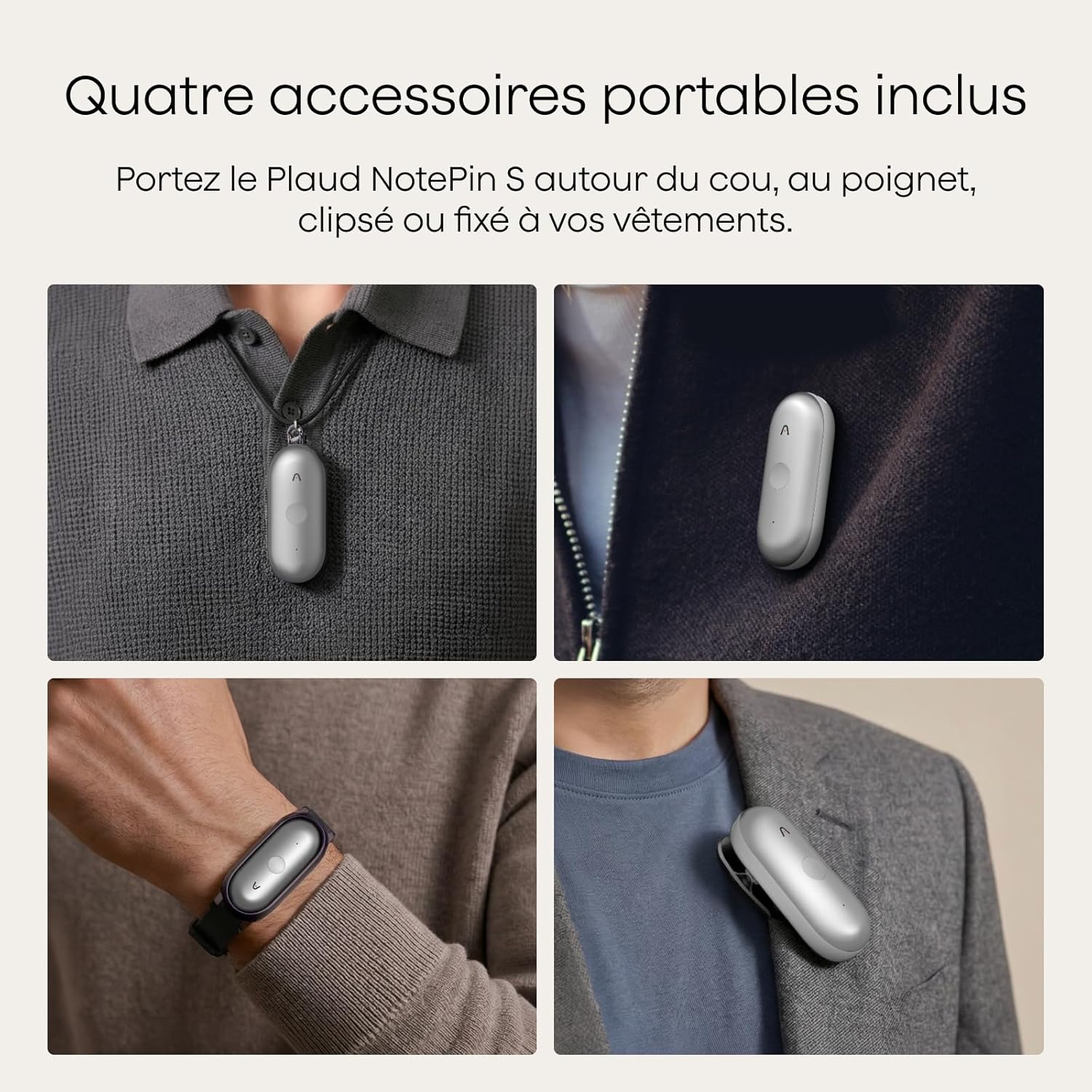 Thumbnail 2 de Plaud NotePin S — Enregistreur Vocal IA avec bouton tactile, transcription et résumés IA