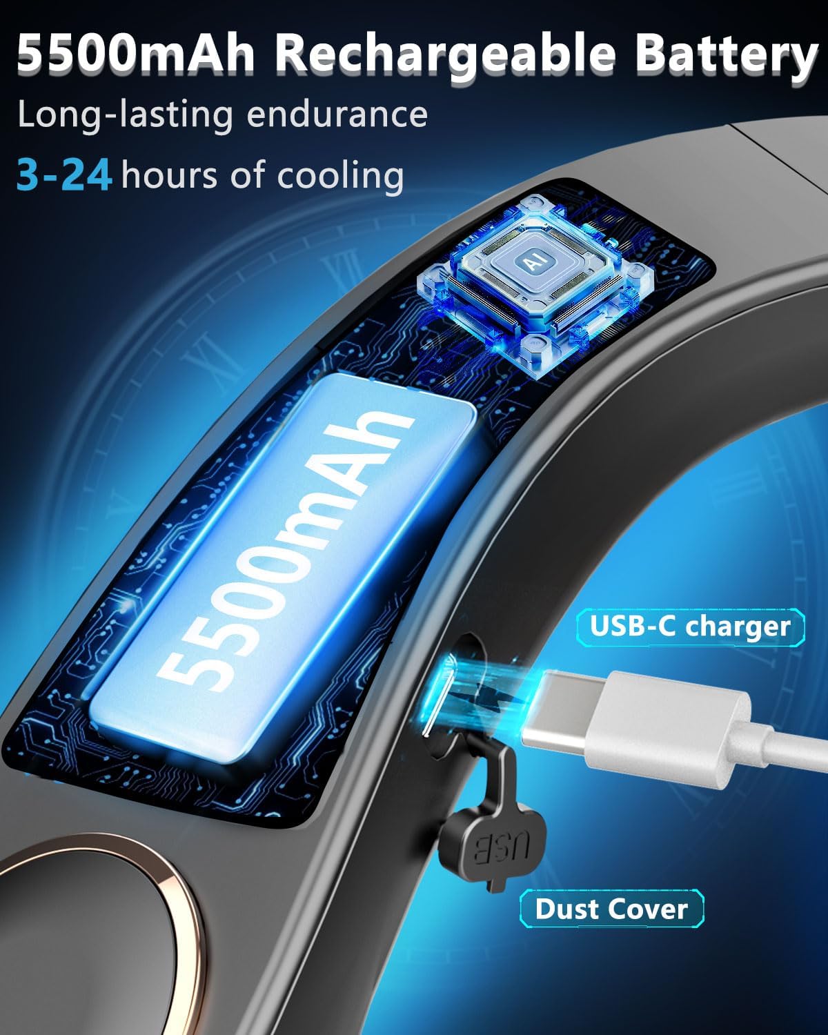 Thumbnail 6 de FWV Neck Fan with Cooling Plate: Quiet, Hands-Free Personal Cooling