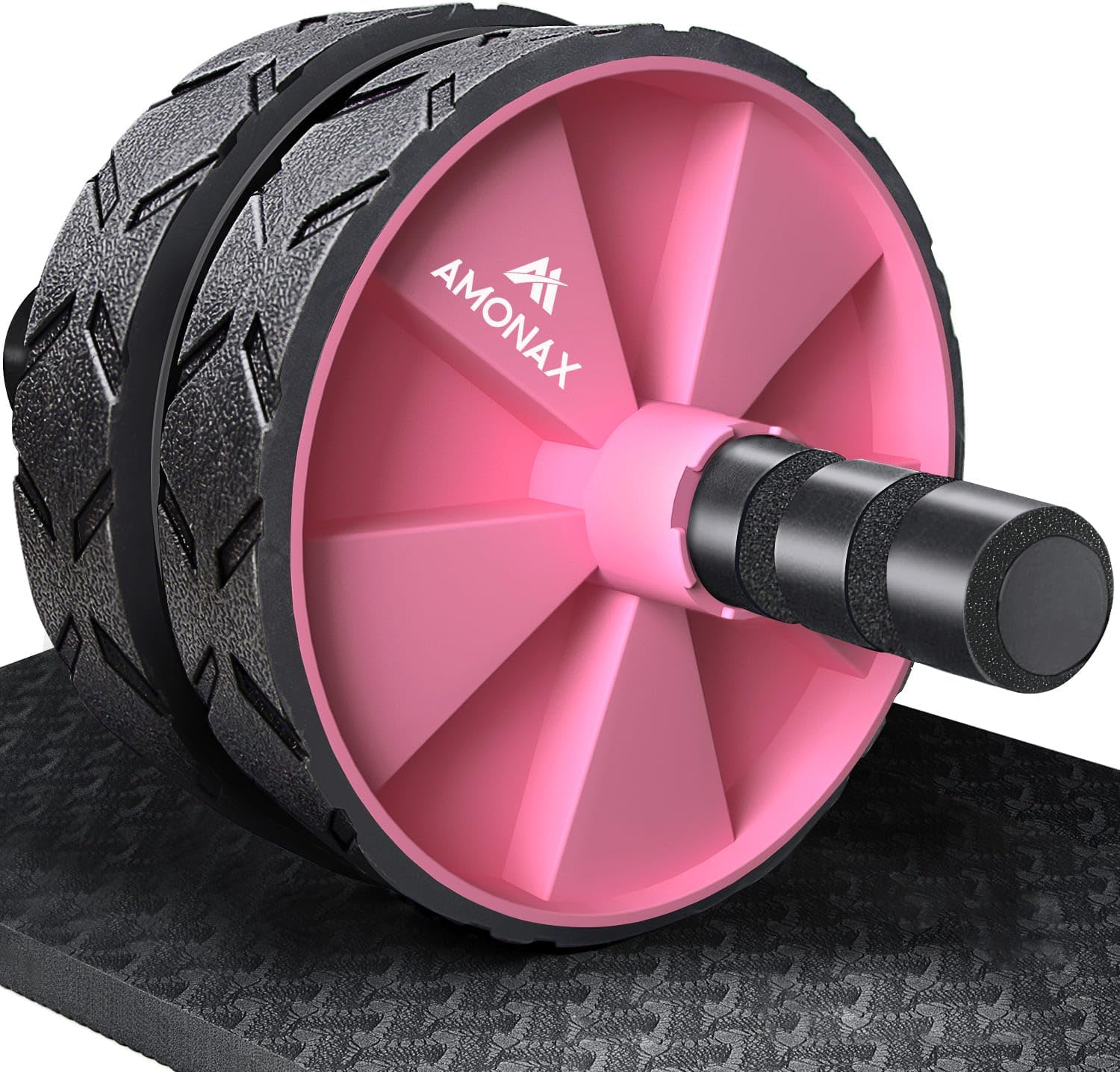Detalle de Amonax Convertible Ab Wheel Roller with Large Knee Mat – Dual Wheel Core Trainer for Home or Gym