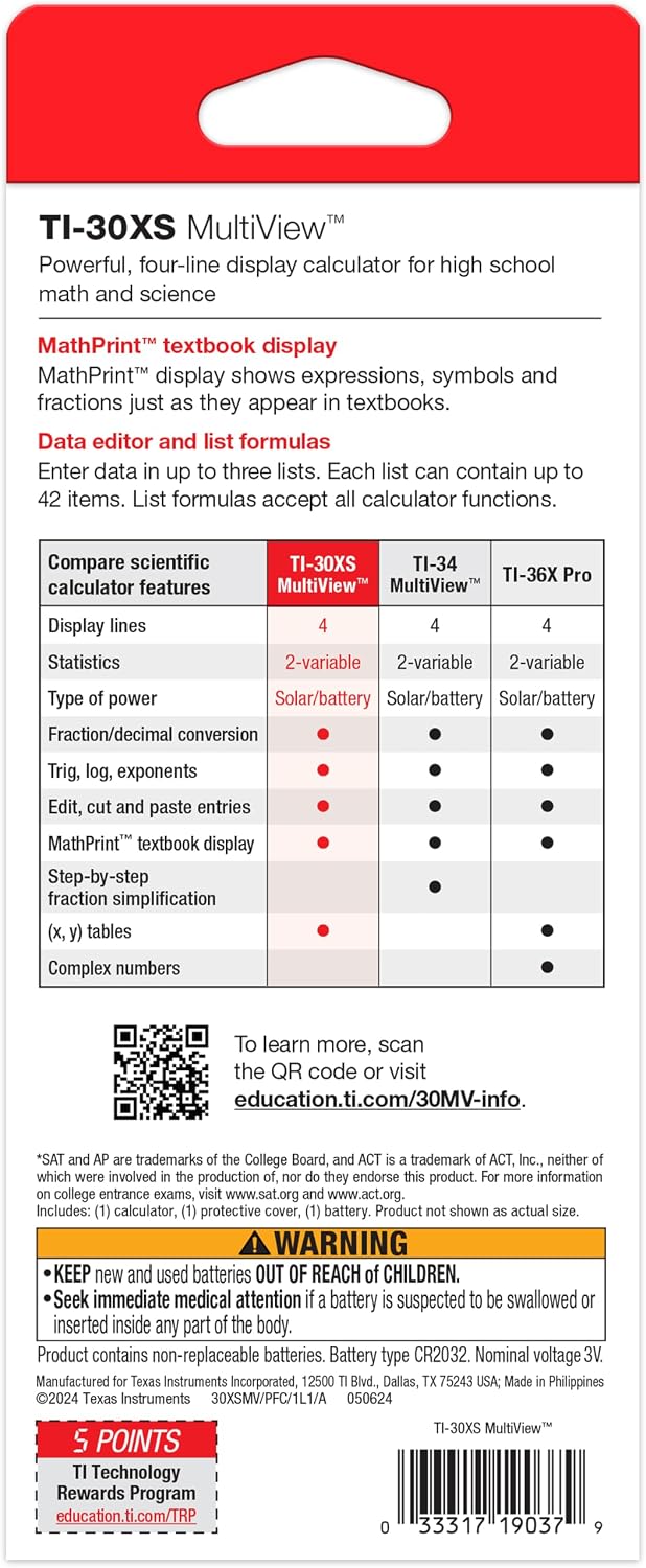 Thumbnail 6 de Texas Instruments TI-30XS MultiView Scientific Calculator