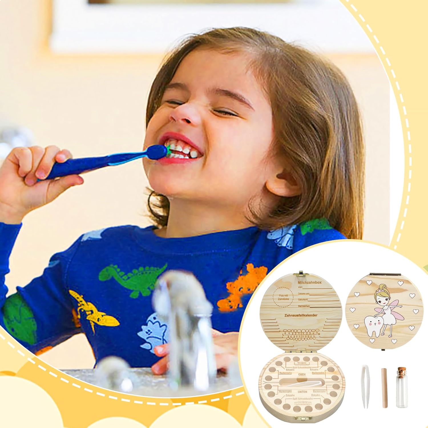 Thumbnail 6 de Shengruili Zahnbox aus Holz für Milchzähne (Cube Tray, Würfelform)