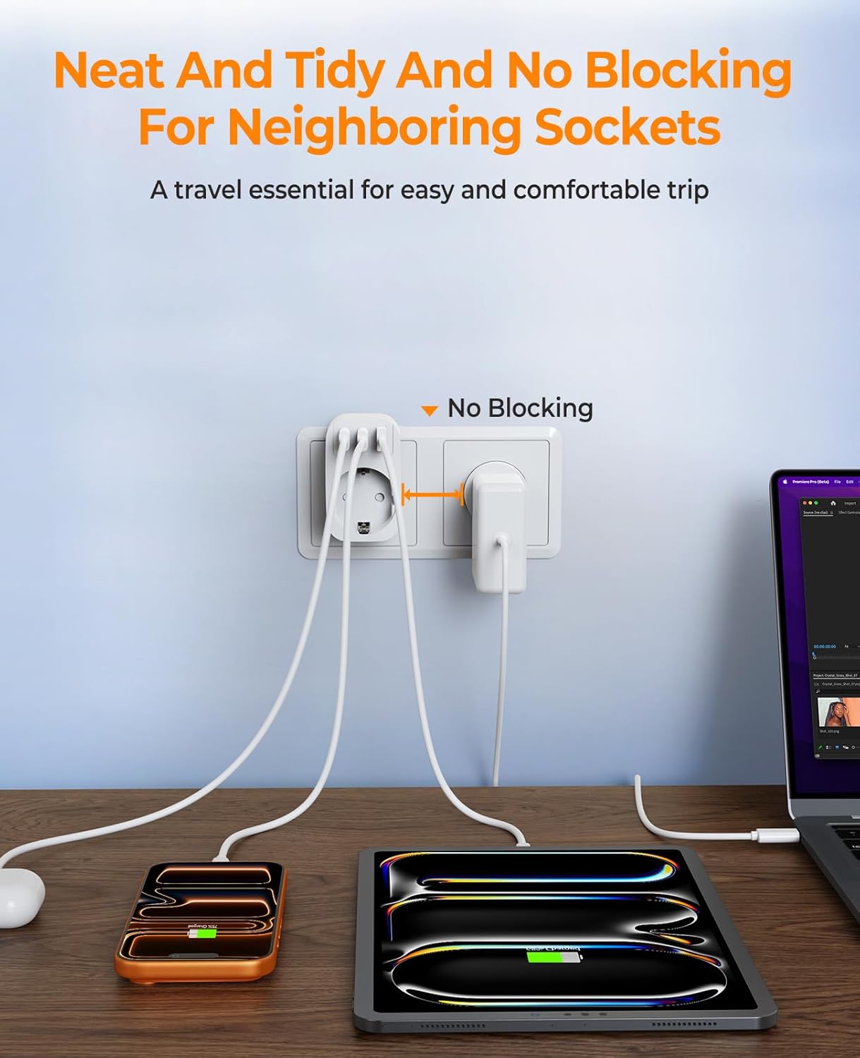 Thumbnail 6 de THUNIX Adaptateur voyage Australie/Chine 4 en 1 avec USB A et 2 USB-C (Type I) – Blanc