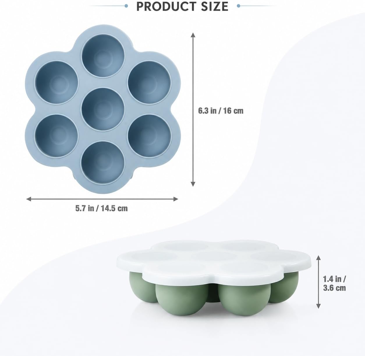 Detalle 2 de PandaEar Freezer Tray siliconen diepvriesvormen, 21 porties van 30 ml