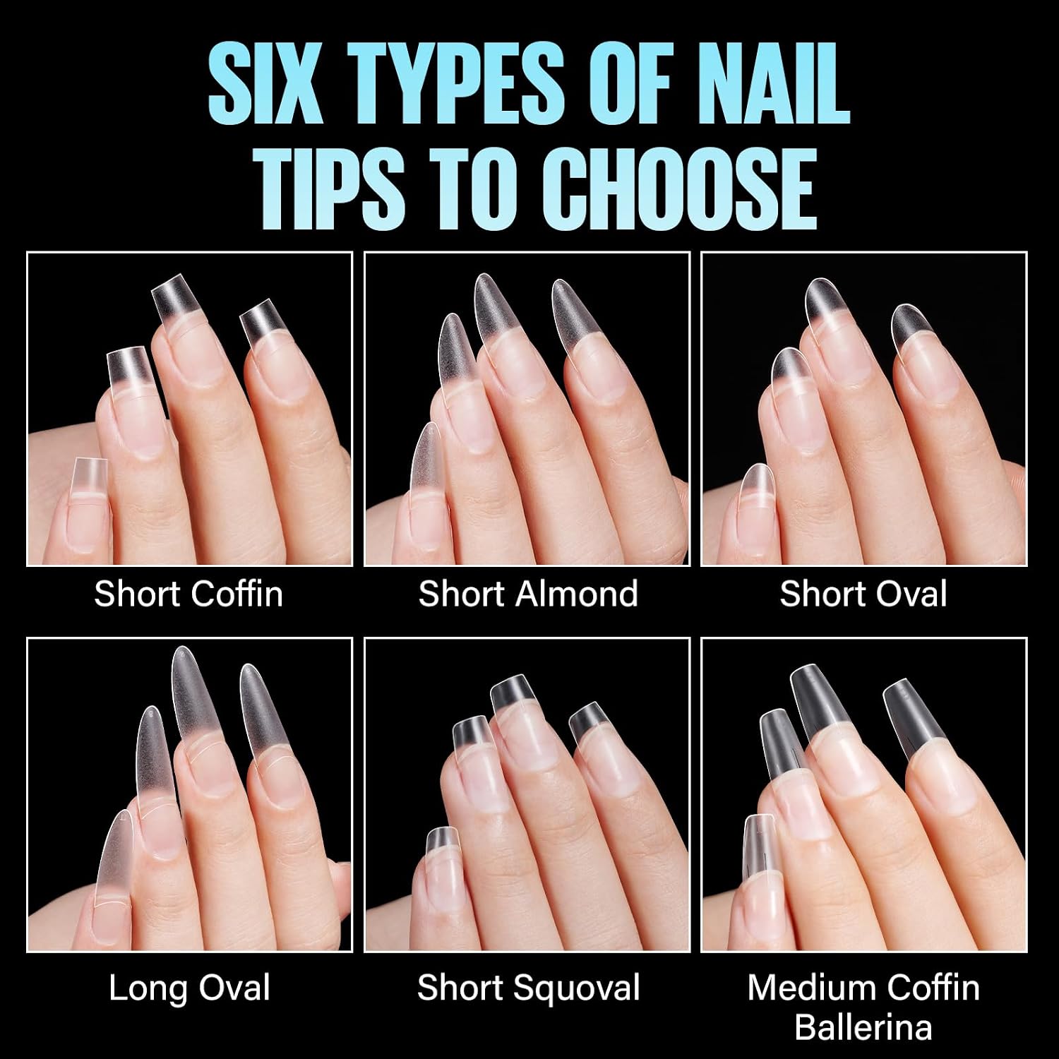 Thumbnail 3 de TOMICCA 510 Stücke falsche Nail Tips für Gelnägel – 12 Größen, Kurz Quadrat Runde, matte Oberfläche