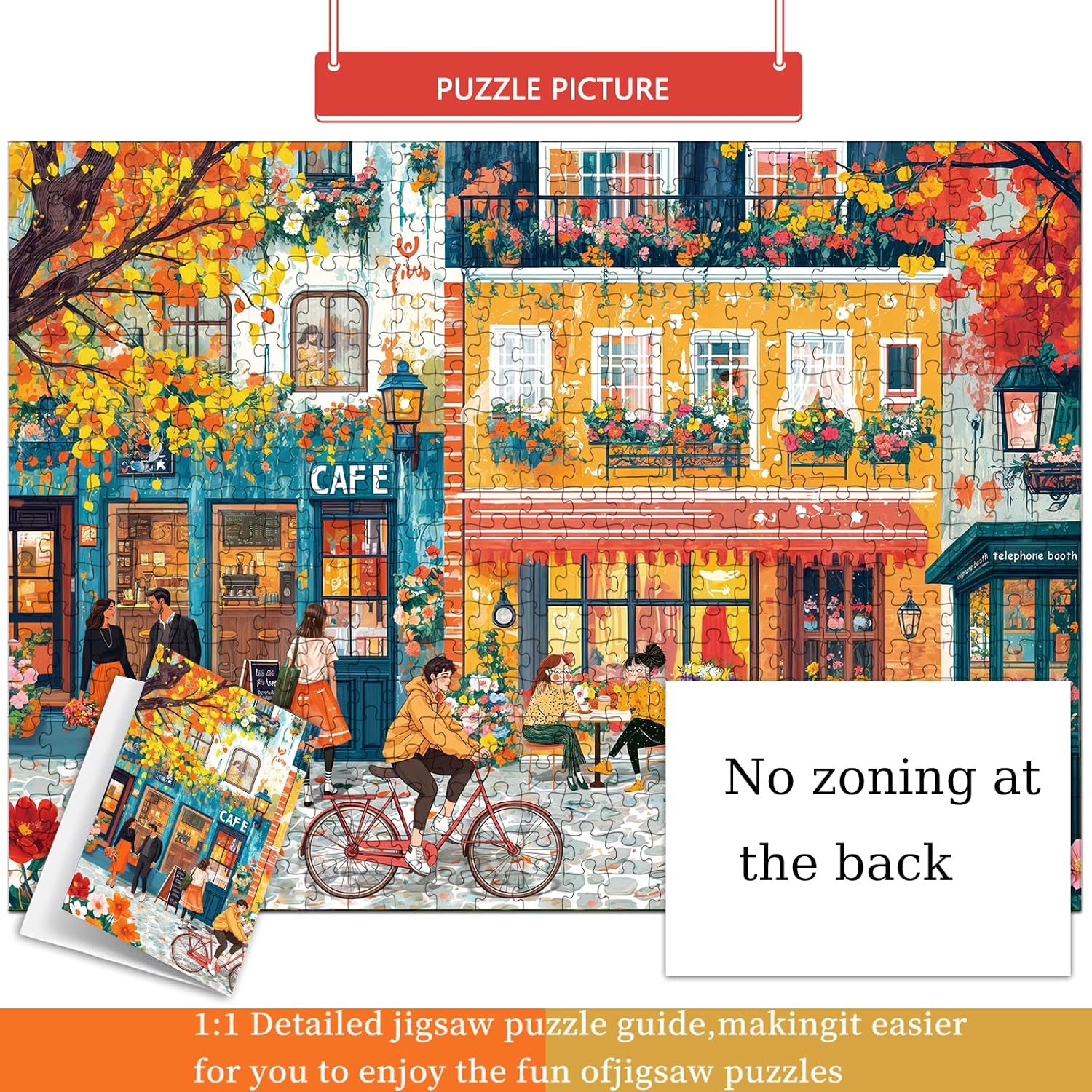 Detalle 2 de HUADADA 500 Piece Jigsaw Puzzle for Adults – Autumn Street Scene (No Back Printing)