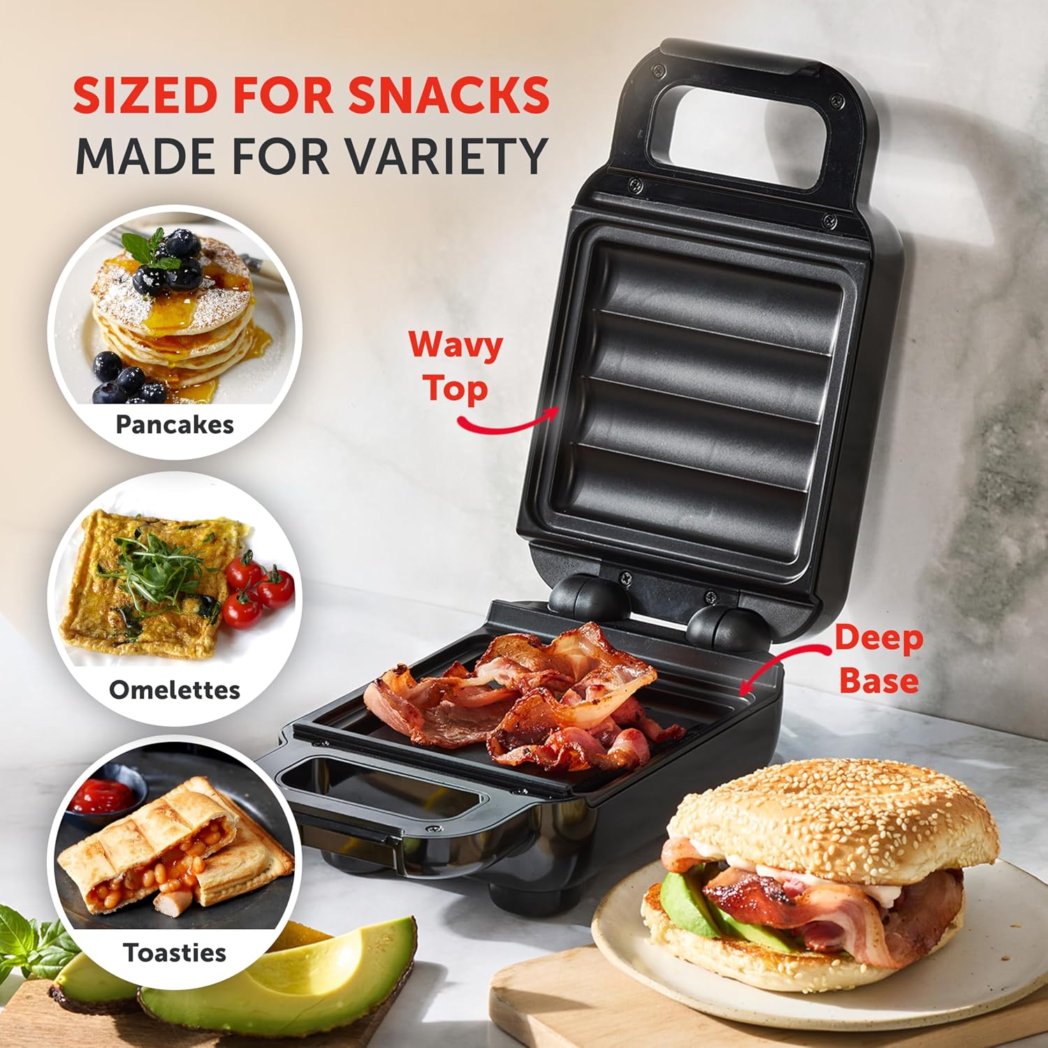 Detalle 2 de Breville Solo SnackMaster: A compact mini toastie and snack maker for small spaces