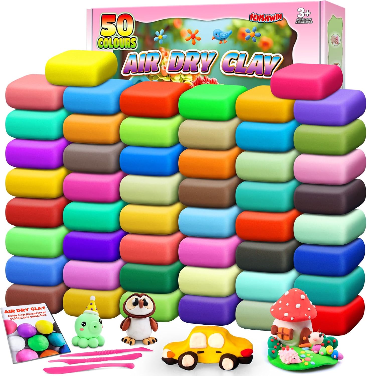 Detalle de Air Dry Clay modelling set 50 colours
