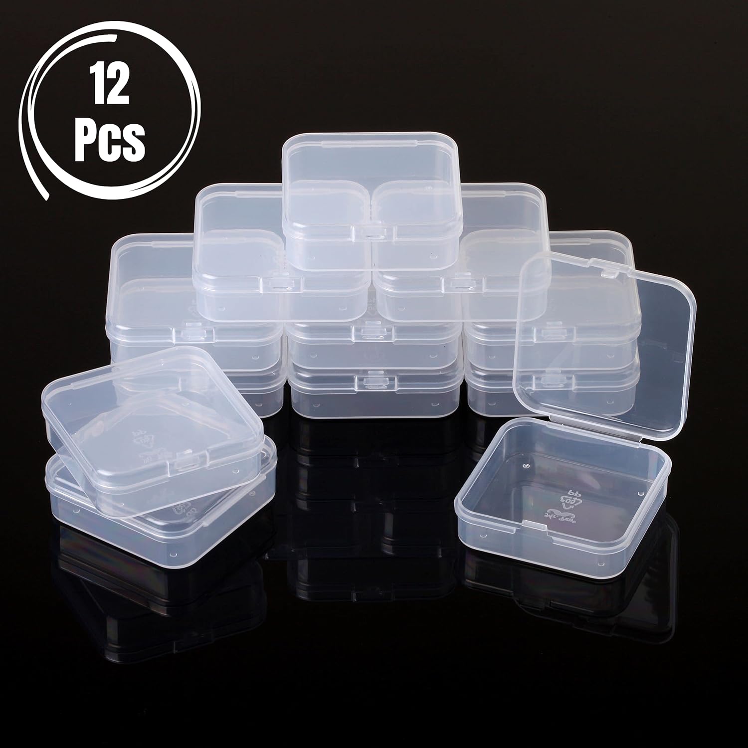 Detalle de Mr. Pen CQT12 Bead Organizer Boxes, 12 Clear Stackable Plastic Cases
