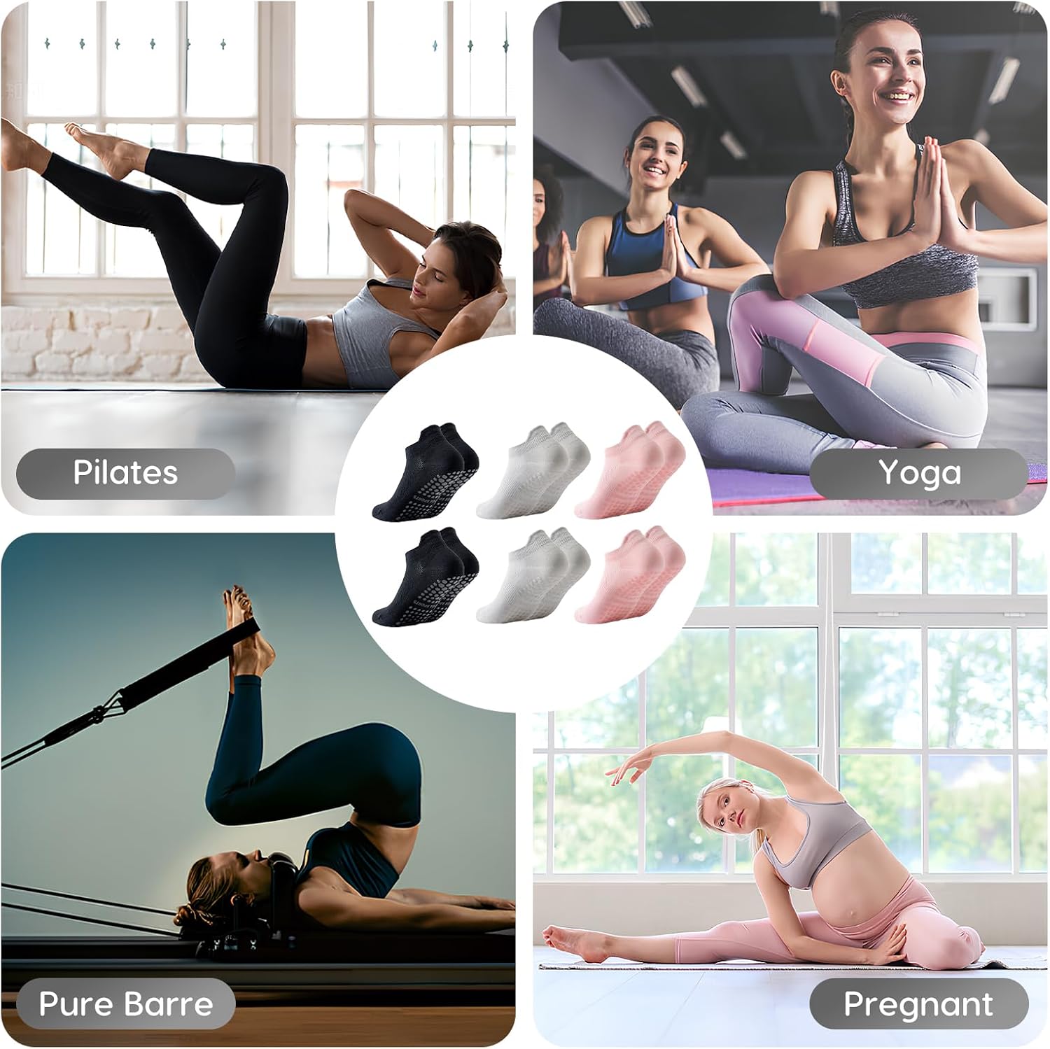 Thumbnail 6 de Dzpuhuojz Calcetines Pilates Antideslizantes 35-40