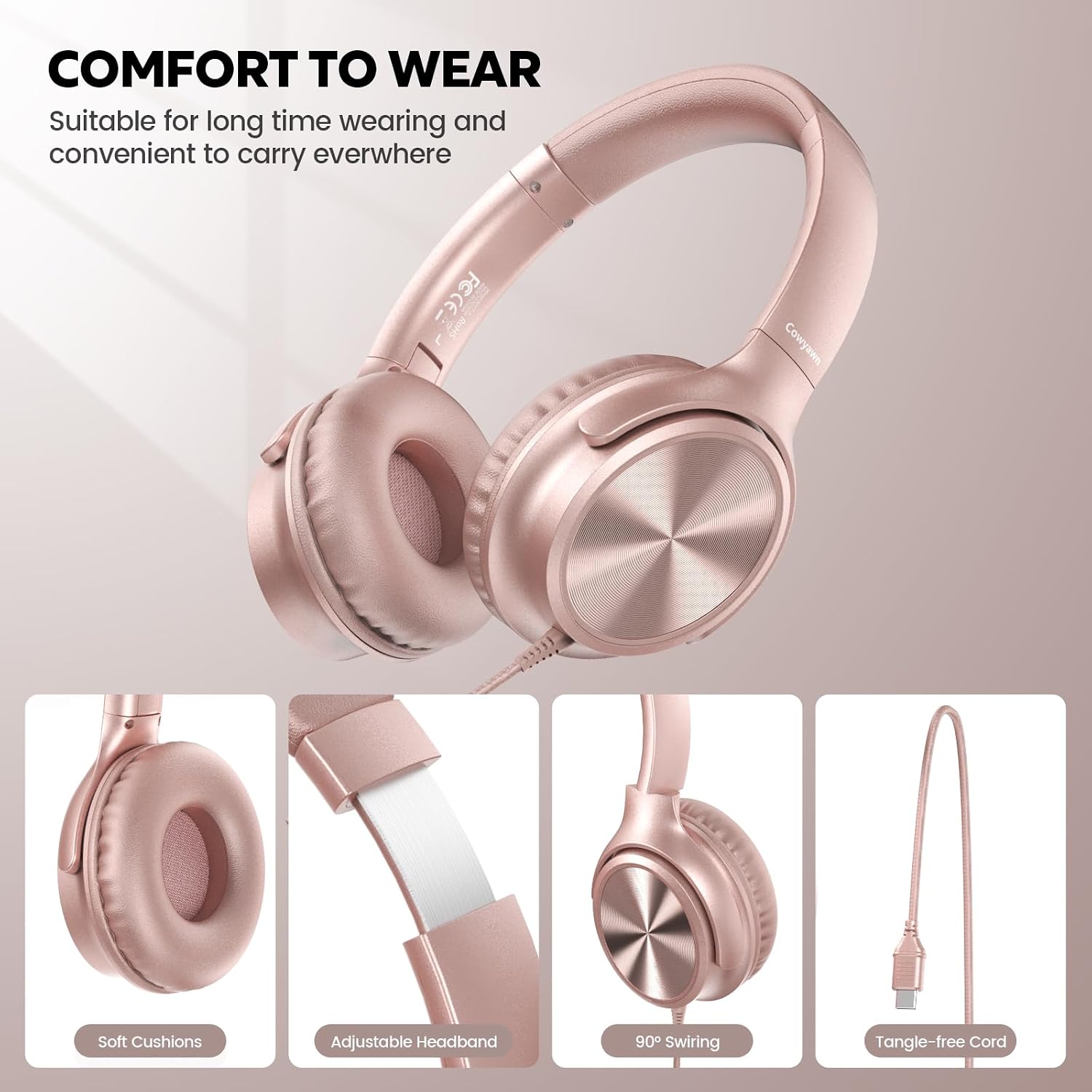 Thumbnail 2 de Cowyawn USB C Headphones Wired 40 mm