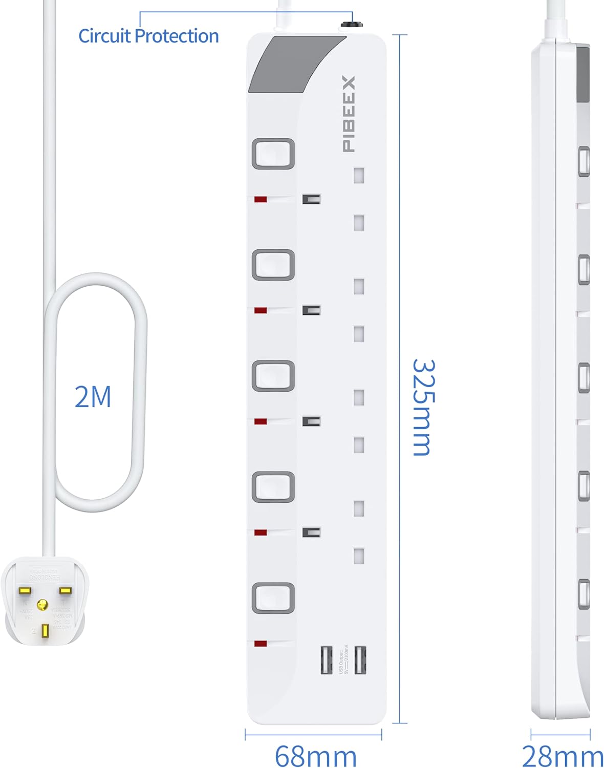 Thumbnail 5 de PIBEE X 4-Way Extension Lead 2M 3250W