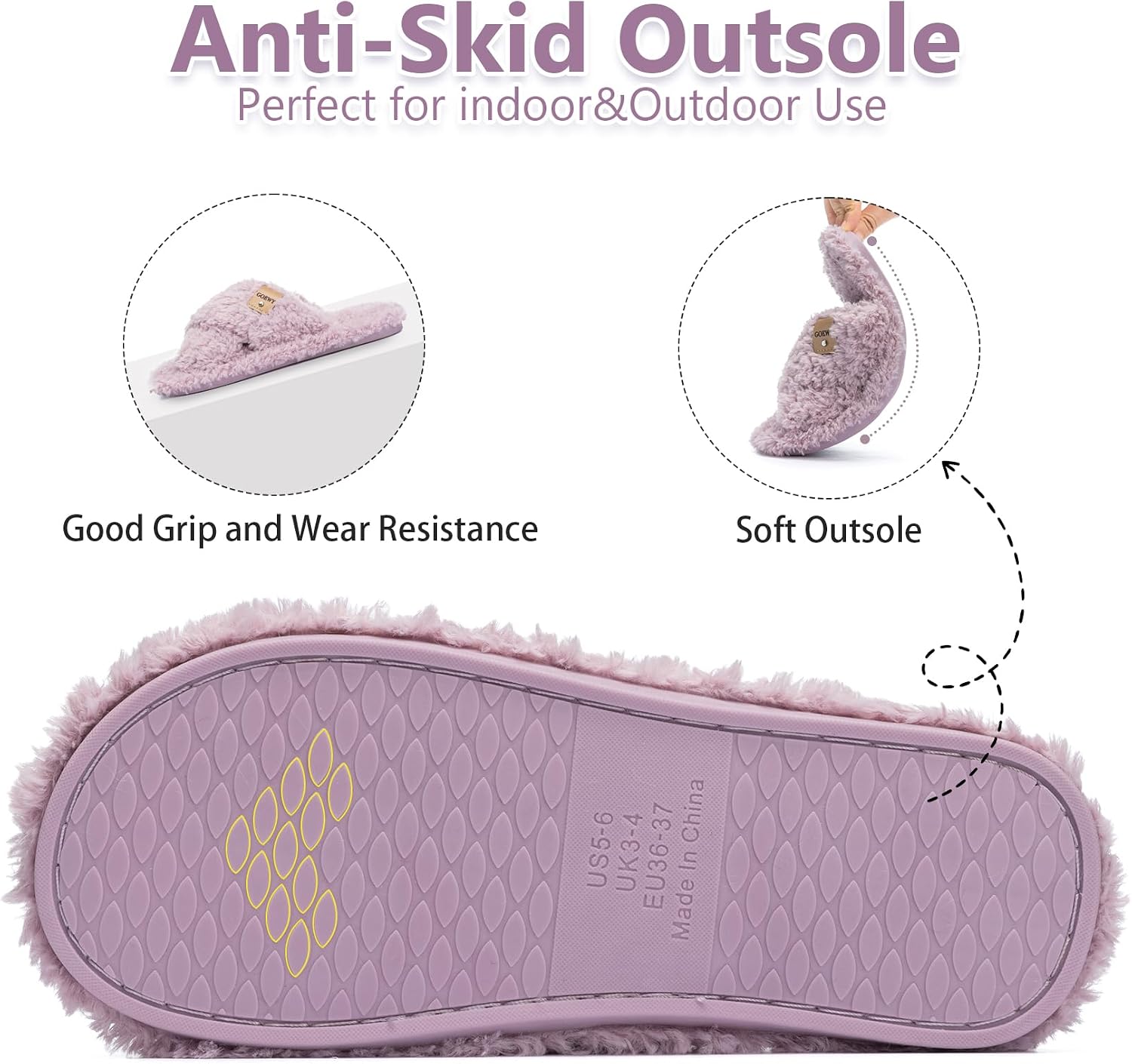 Detalle 1 de GOEWY Open-Toe Slippers with Memory Foam