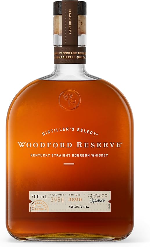 Detalle de Woodford Reserve Bourbon 700ml 🥃 - Sabor Tostado y Albaricoque
