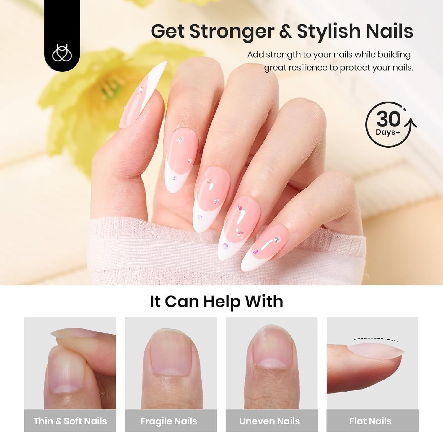 Thumbnail 4 de Beetles Builder Gel Low Heat Clear Builder Gel with Nail Brush for Apex & Strengthening