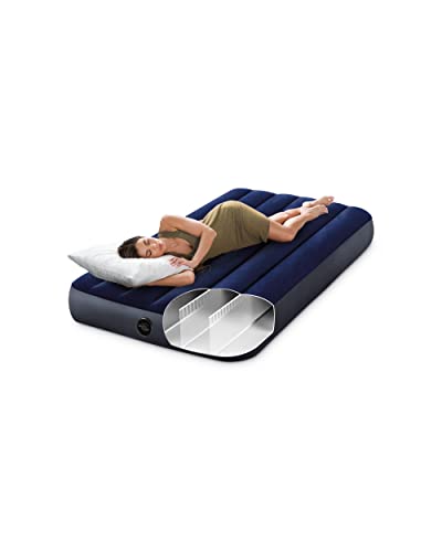 Detalle de Intex 64757E Dura-Beam Standard Downy Air Mattress: Twin, 10in, 300lb Capacity
