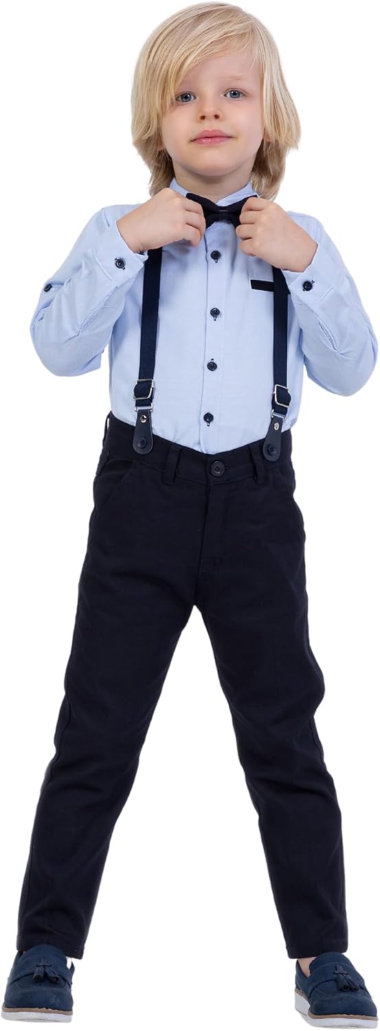 rise&Raba 4-Piece Shirt and Pants Set for Boys