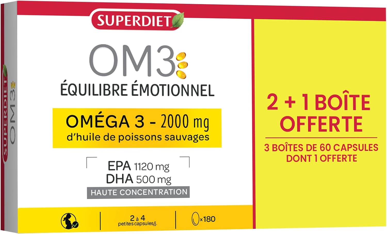 Detalle de OM3 Équilibre Émotionnel 3x60 capsules 💊