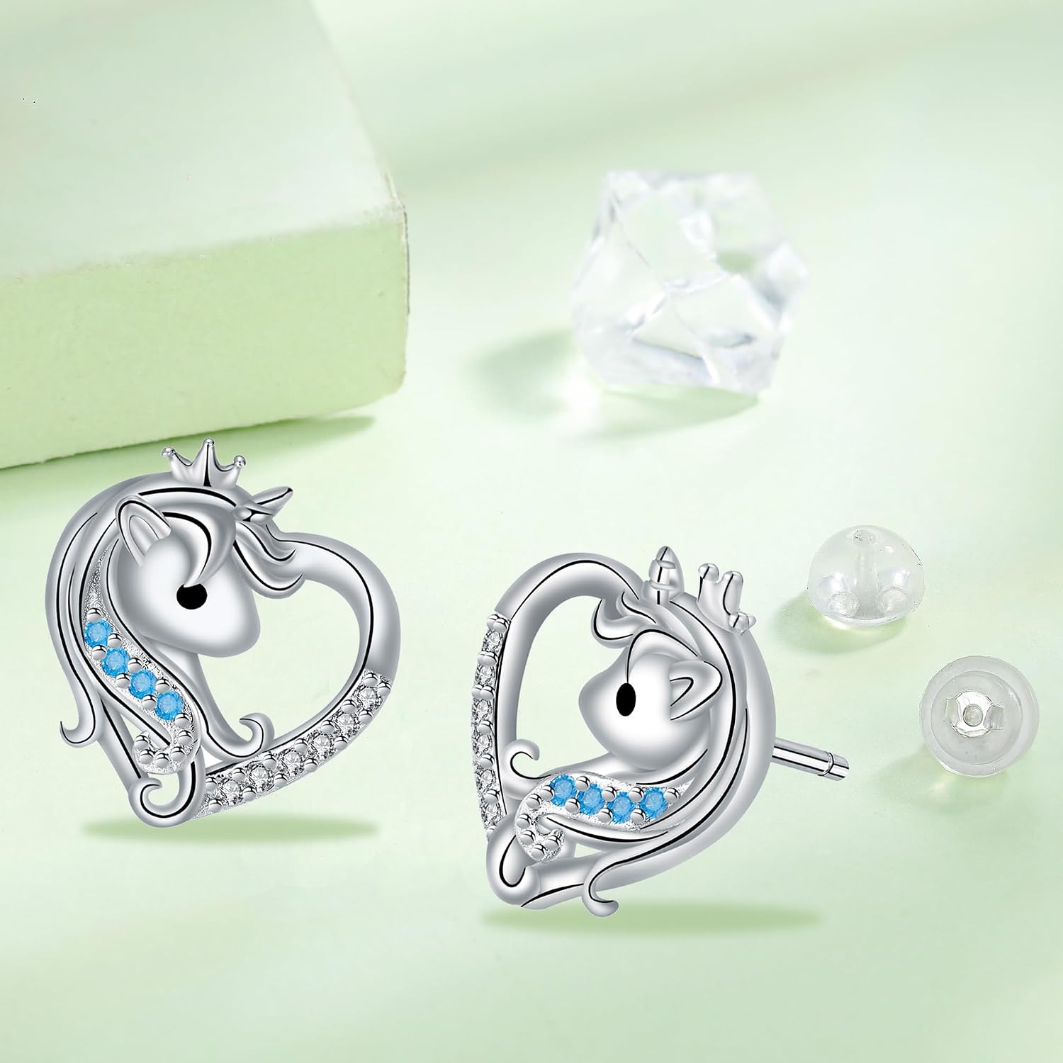 Thumbnail 2 de Hifeeled Ohrstecker 925 Silber mit Unicorn 12,5 mm