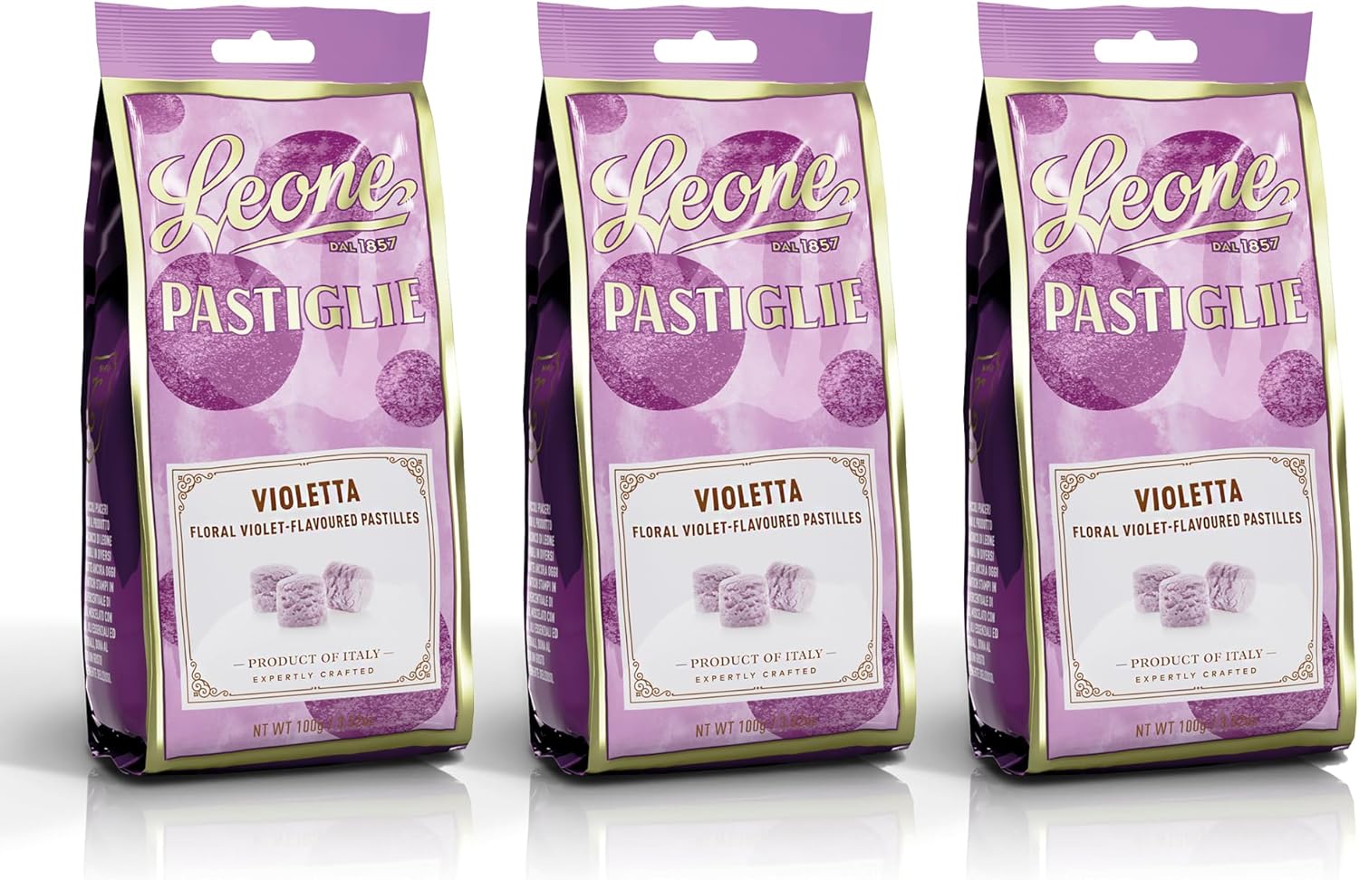 Detalle 2 de Leone dal 1857 - Pastiglie Leone Menta (3x100 g): gusto fresco e vegan