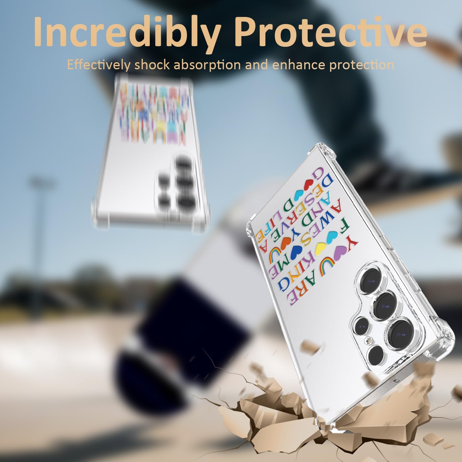 Detalle 1 de CAROKI Clear Rainbow Praise Case for Samsung S25 Ultra
