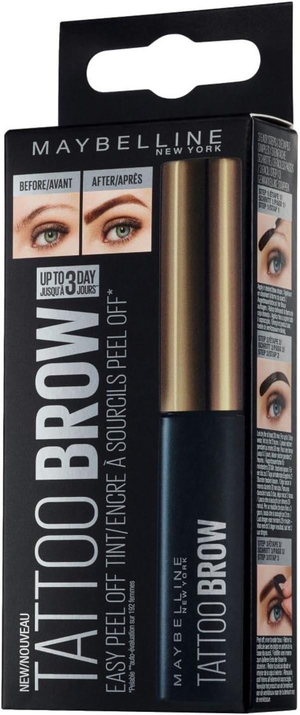 Detalle de Maybelline New York Tinta Sopracciglia Semipermene Tattoo Brow Peel-Off, Medium Brown (02) – 4,6 g