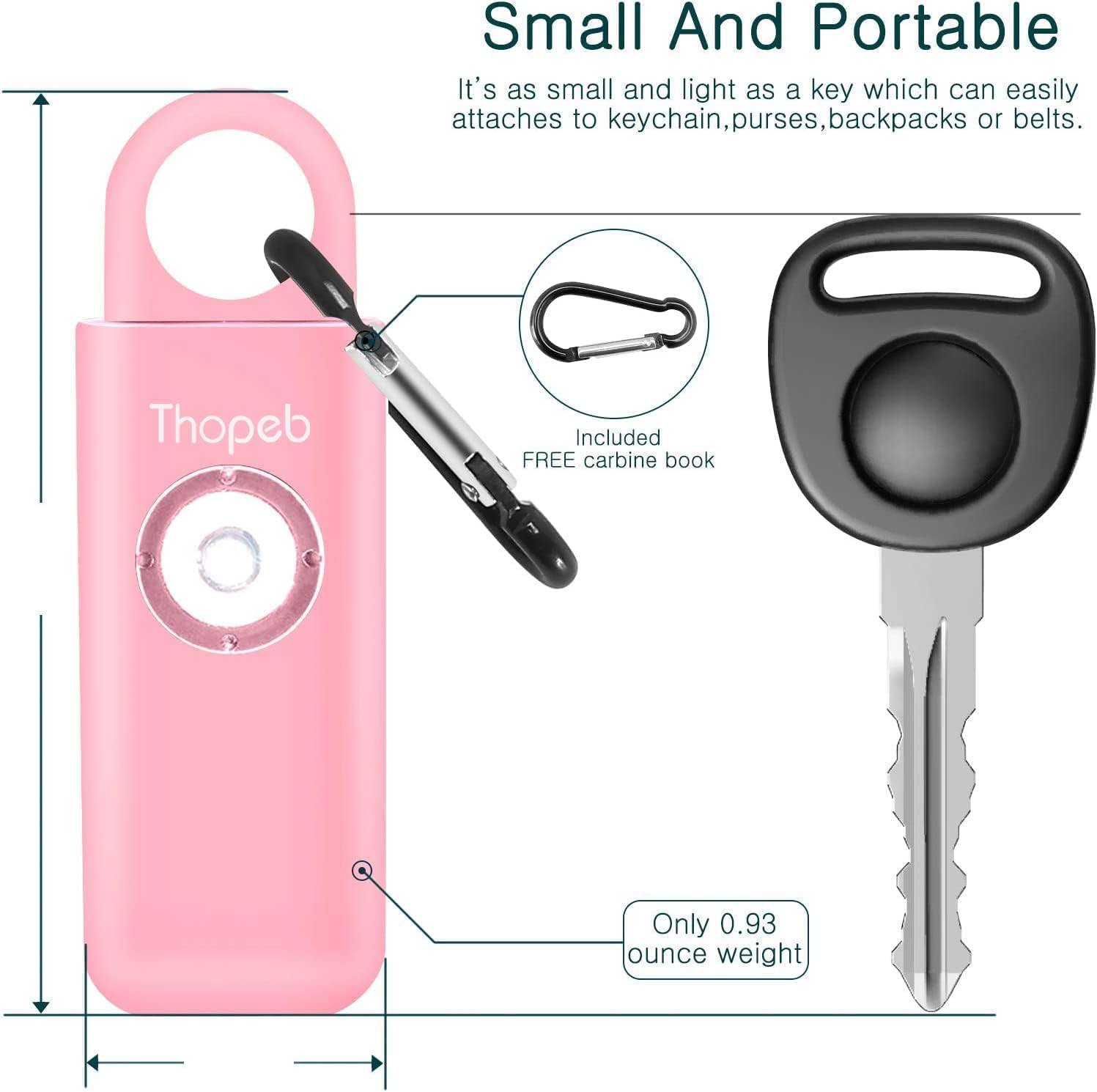 Detalle 2 de Der Original Persönlicher Alarm für Frauen – Selbstverteidigungs-Schlüsselanhänger mit 130 dB Sirene (Rosa)