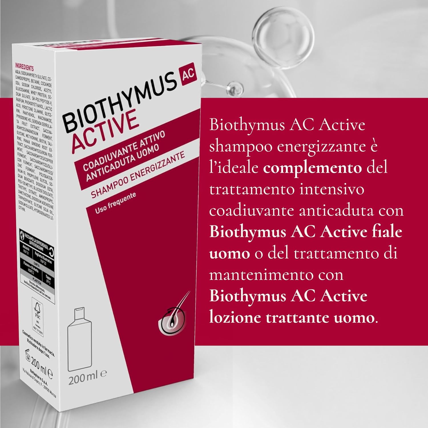 Thumbnail 2 de BIOTHYMUS Active Uomo Shampoo 200 ml