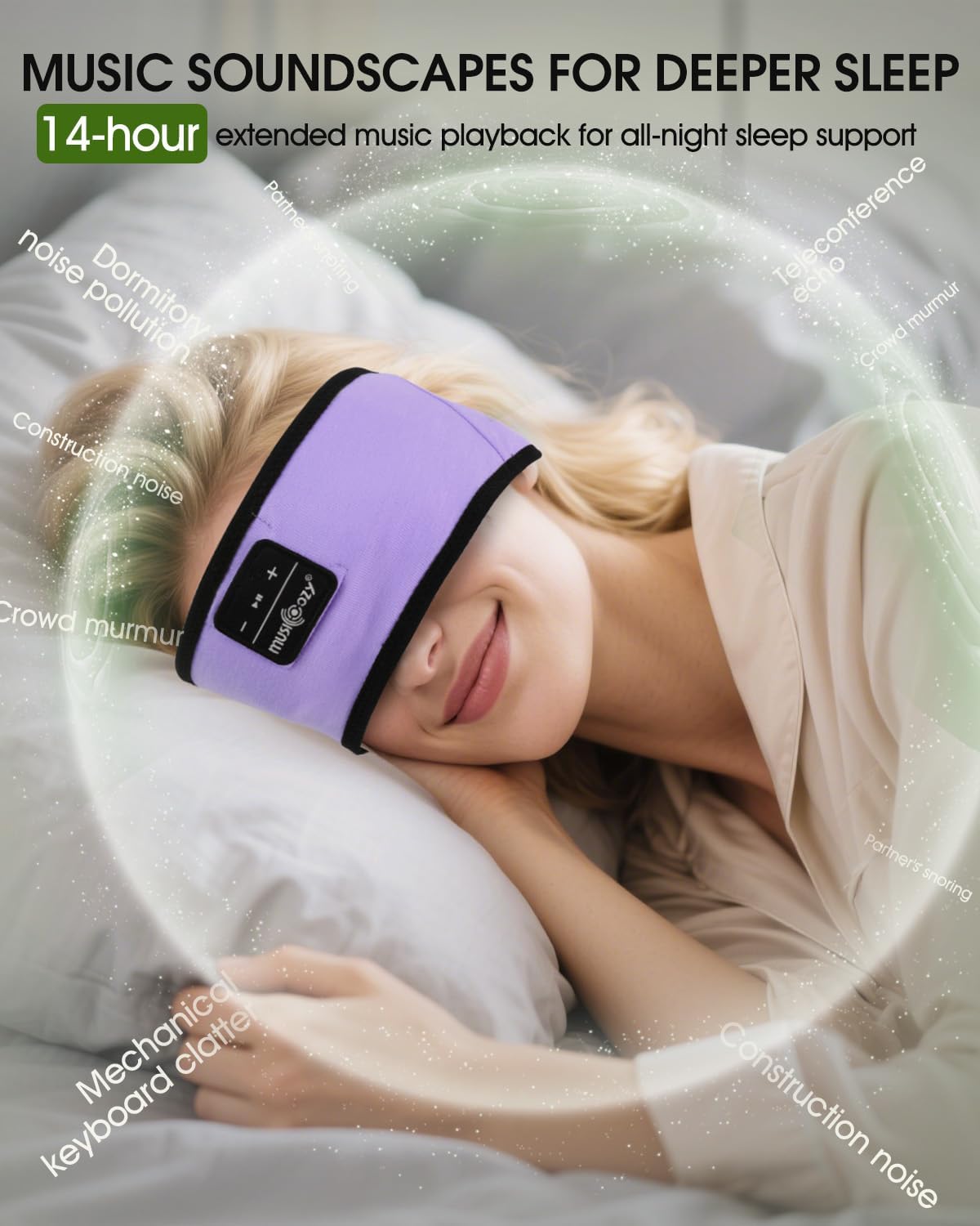 Thumbnail 6 de MUSICOZY Sleep Headphones for Side Sleepers: Ultra-Soft Bluetooth Headband