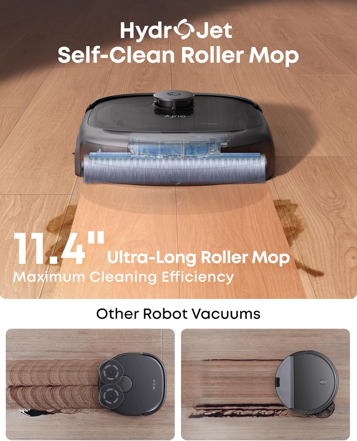 Detalle 2 de eufy E25 Robot Vacuum and Mop, 20,000 Pa Suction, HydroJet Roller Mop
