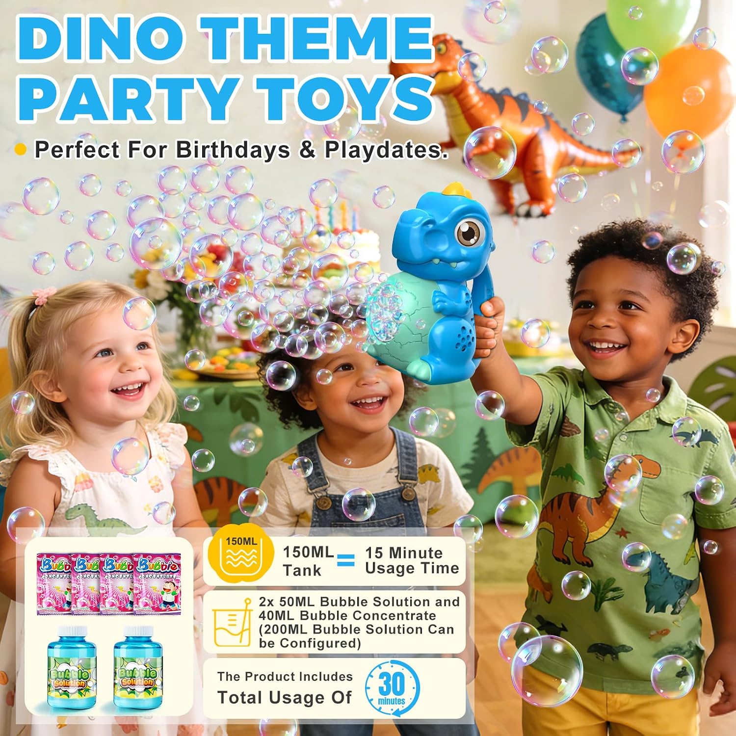 Detalle de Dinosaur Bubble Blower Toy with 5 oz Tank