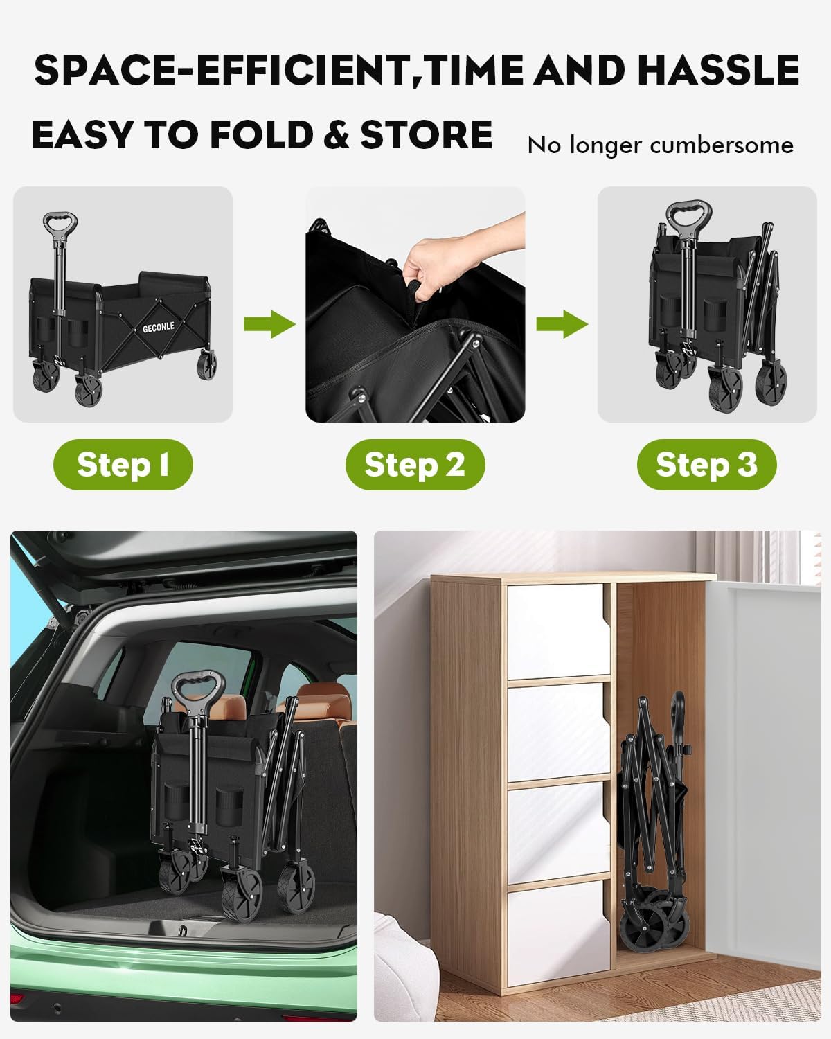 Thumbnail 5 de Carrello Pieghevole su Ruote GECONLE 100L/100KG: Portata, Comfort e Design per Picnic, Shopping e Campeggio