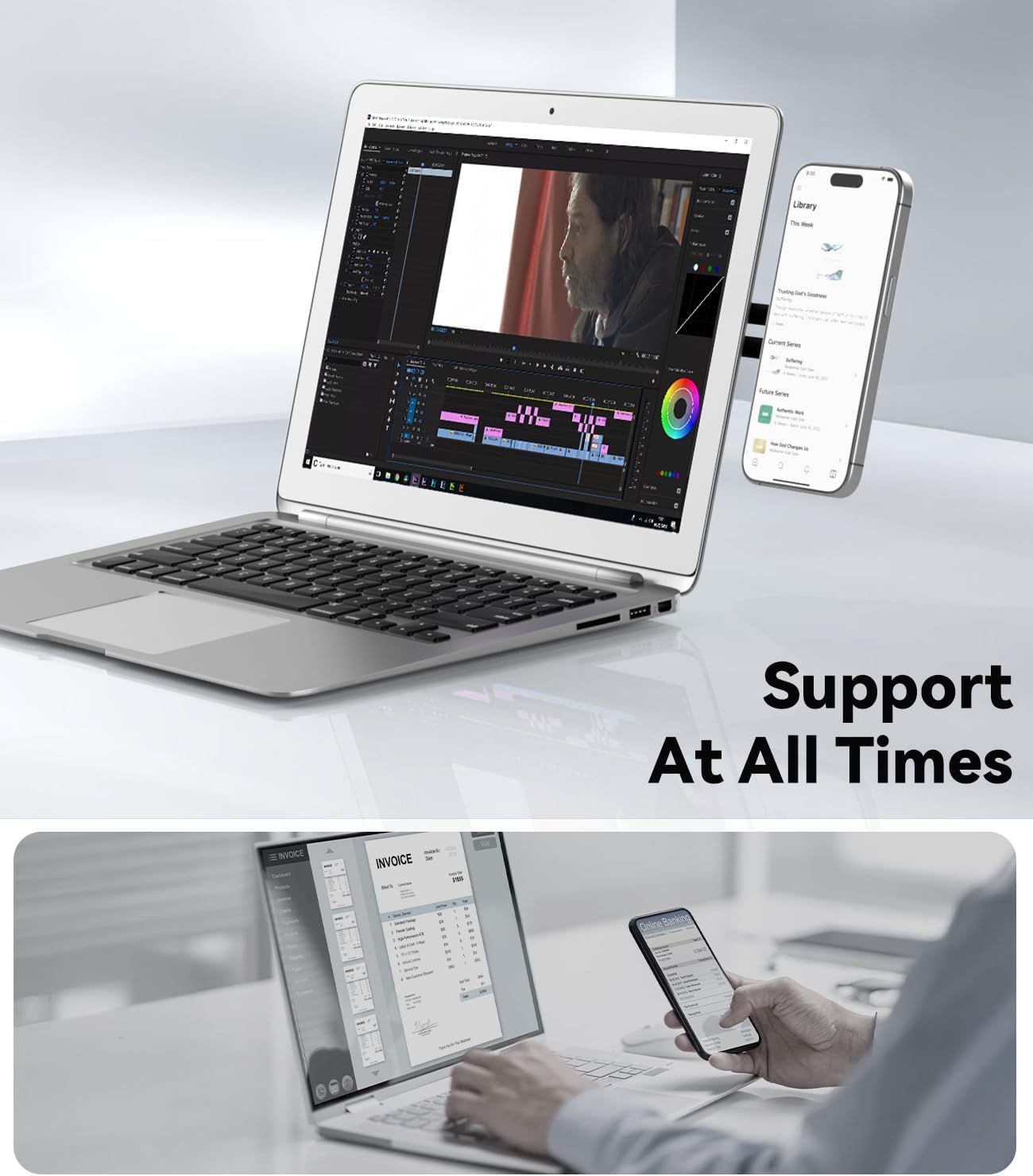 Detalle 2 de CloudValley Adjustable Laptop Stand for MagSafe phones