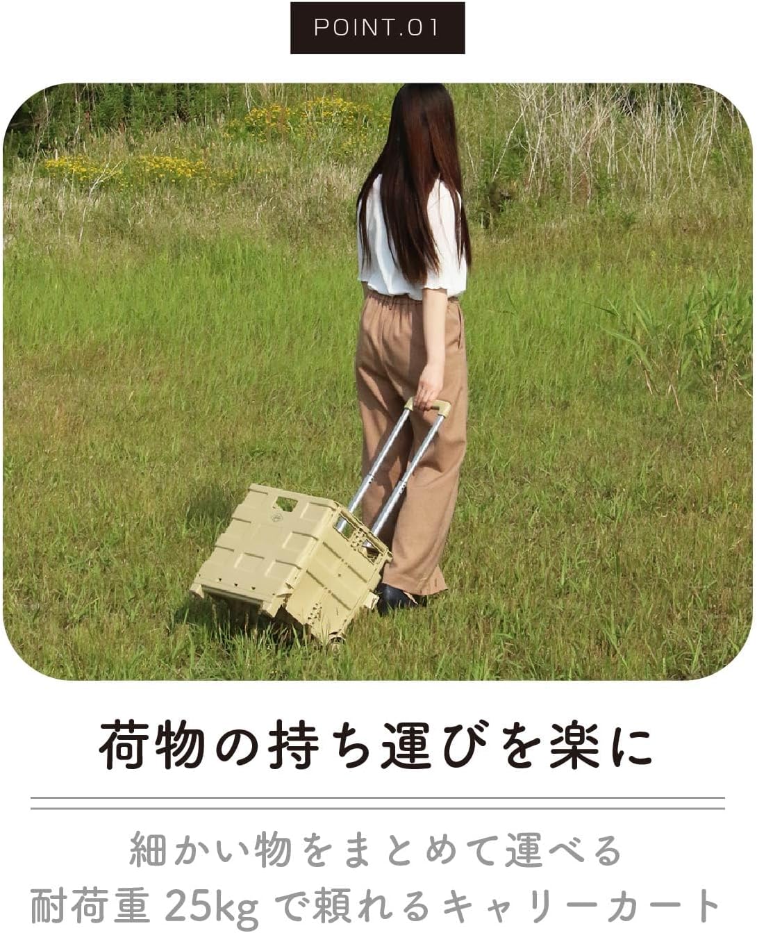 Thumbnail 4 de 不二貿易 86106 折りたたみキャリーカート ベージュ・耐荷重25kg