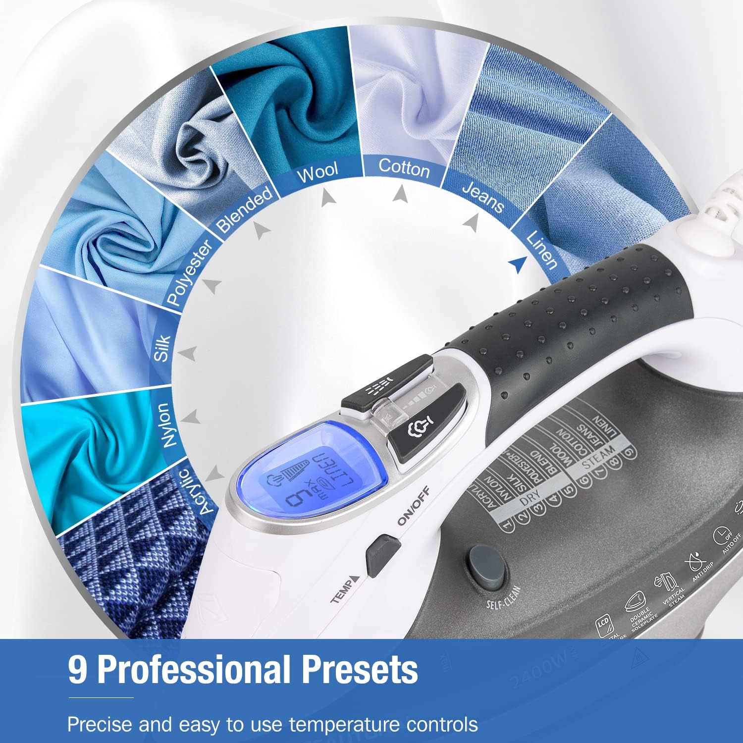 Thumbnail 1 de BEAUTURAL 2400W Steam Iron 340ml LCD Display