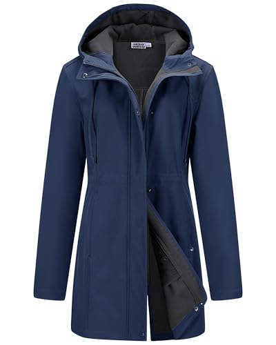 Detalle de Outdoor Ventures Ladies Softshell Rain Jacket: Lightweight, Breathable Windbreaker with Hood