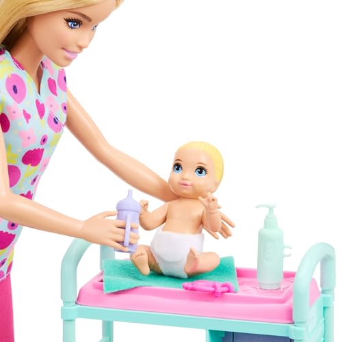 Thumbnail 1 de Barbie Profesiones: Conjunto de muñeca pediatra con Pelo Rubio y Bata rosa (JMK12)
