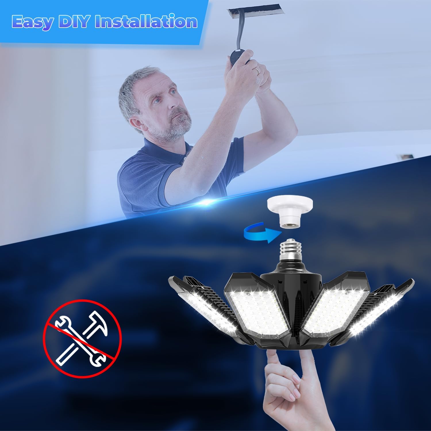 Thumbnail 4 de POLARPRA JP-CKD-1 LED Garage Ceiling Lights, 25,000 Lumens, 4-Pack