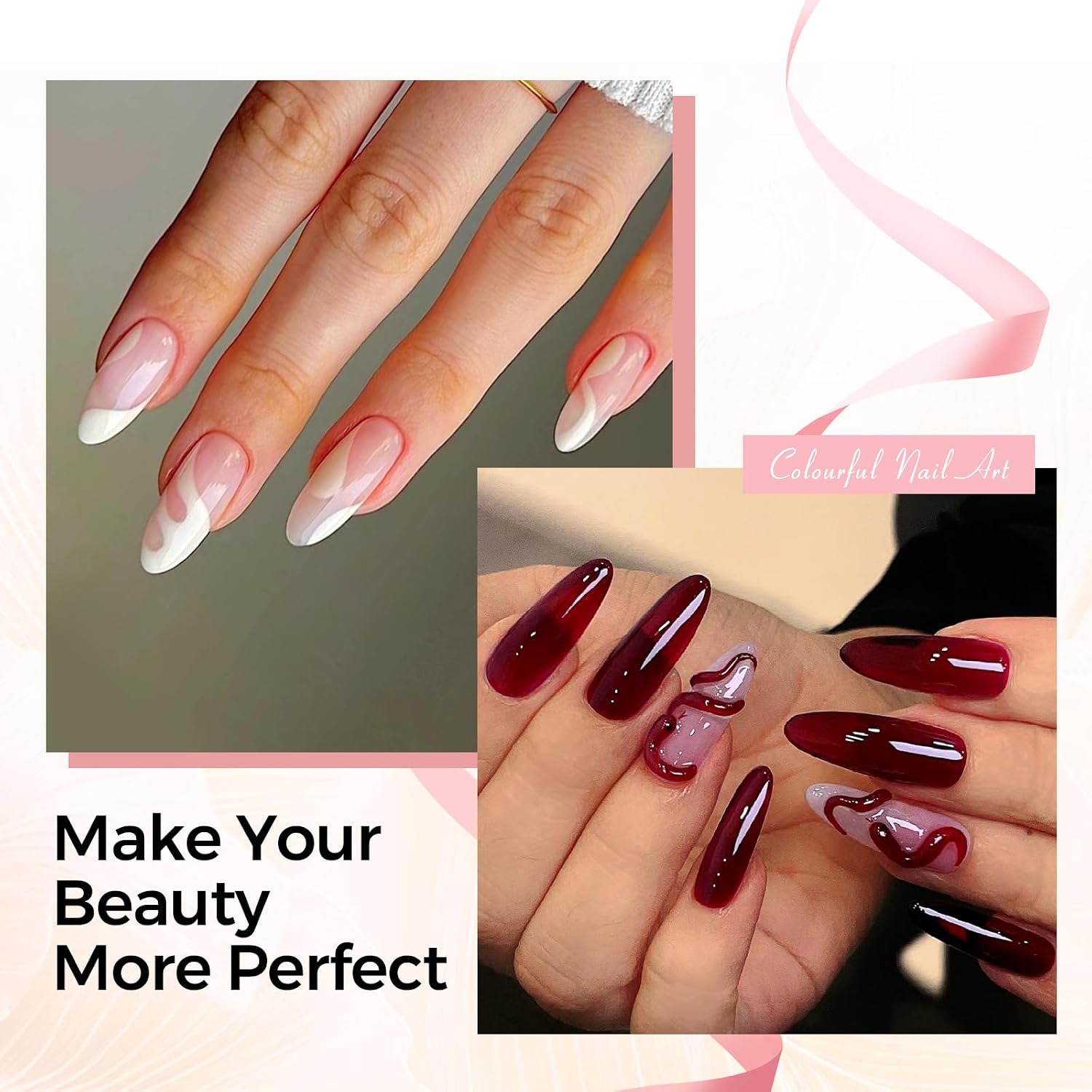 Detalle de TOMICCA UV-Nagellack-Set (6 Farben Nude/Rosa), 8 ml – für UV/LED-Maniküre im Home-Setup