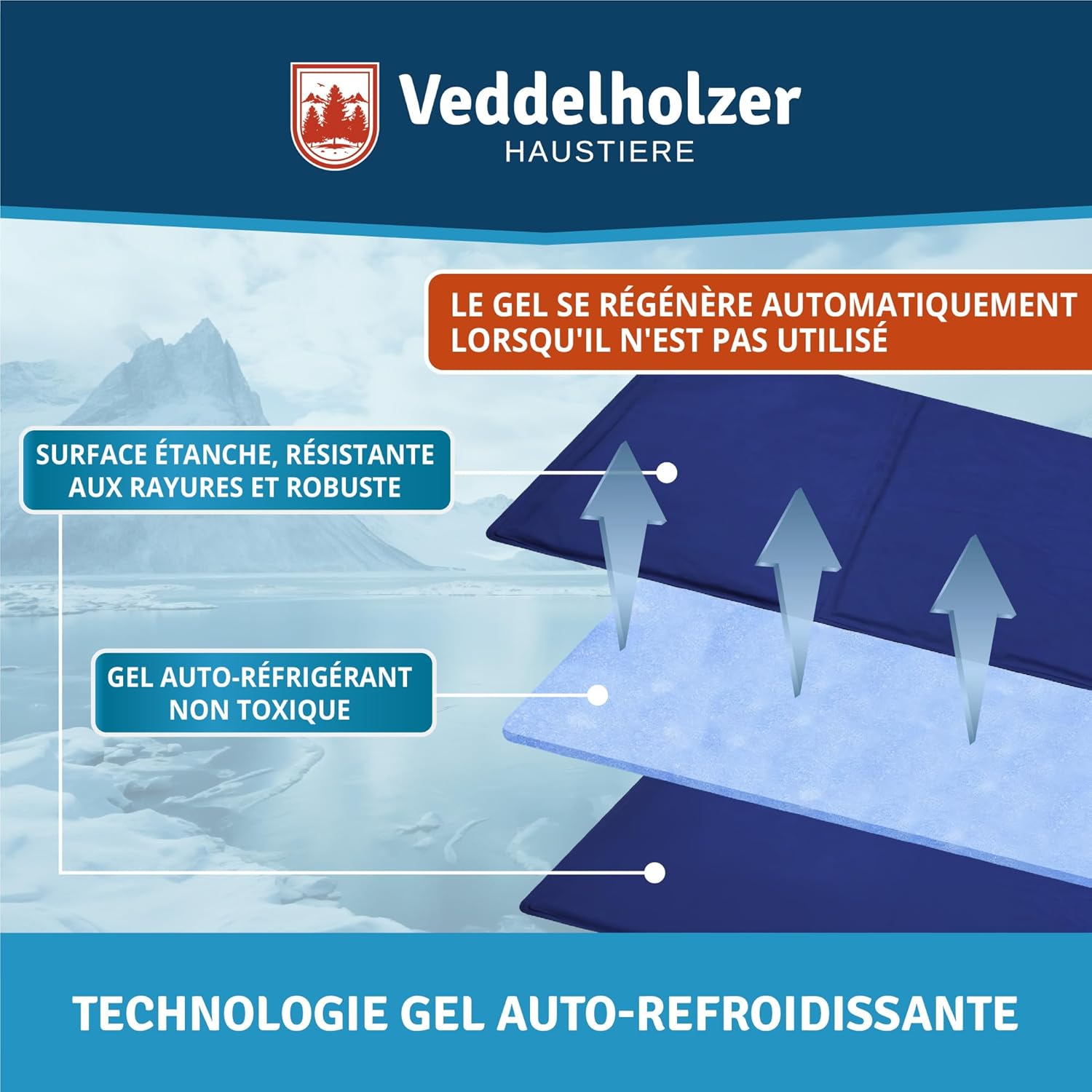 Thumbnail 4 de Veddelholzer Tapis rafraîchissant auto-refroidissant Extra épais pour chien (L)