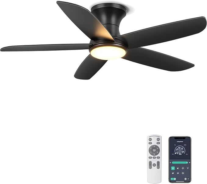 Detalle de Ohniyou Ventilador de Techo 116CM con Luz y Control Remoto