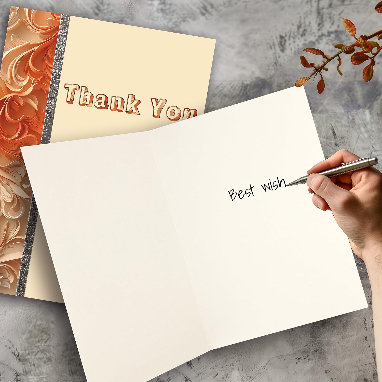 Thumbnail 1 de TzenvoGift 2-Pack Thank You Cards, Blank Inside, 300gsm Recycled Card Stock