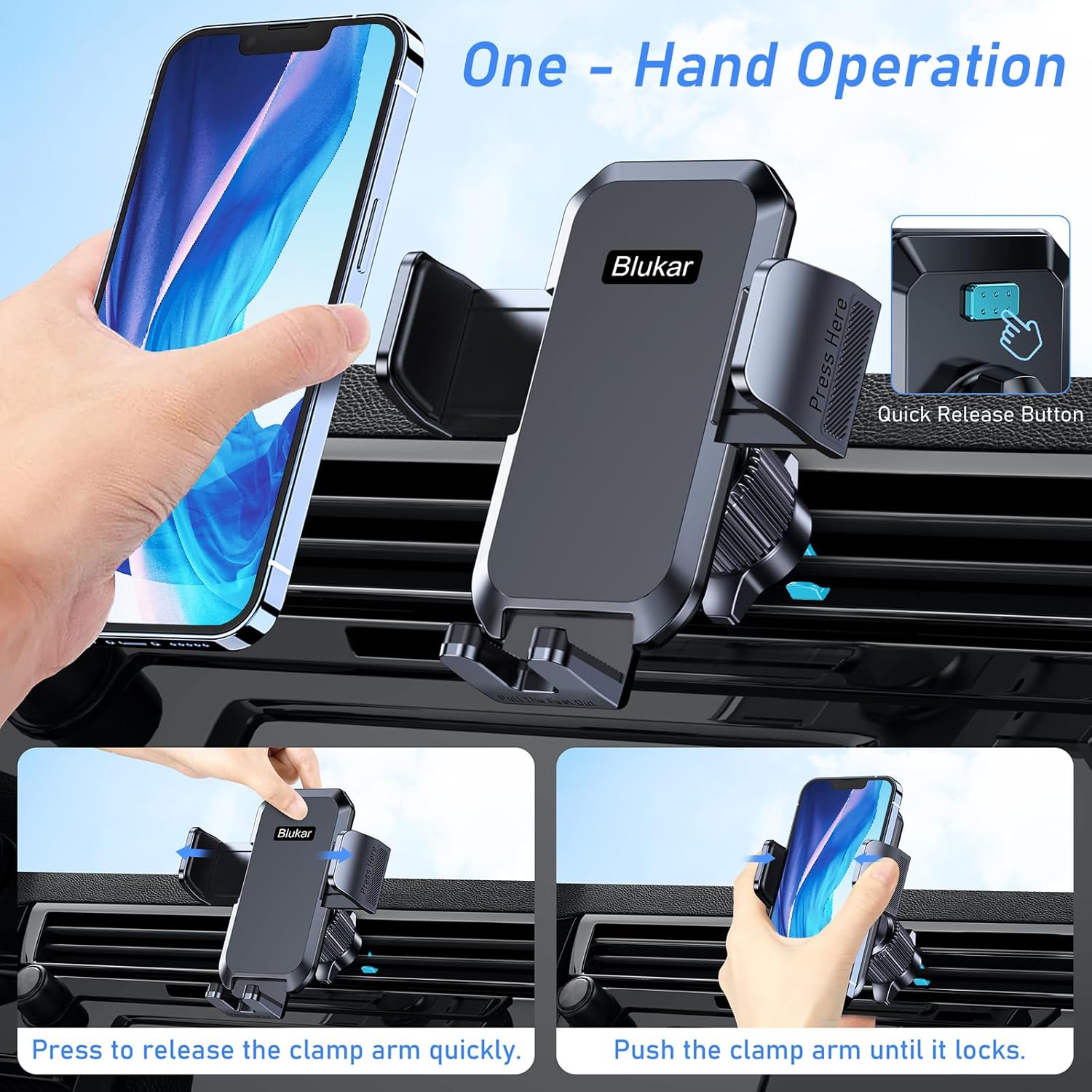 Thumbnail 1 de Blukar Car Phone Holder Mount 360° rotation