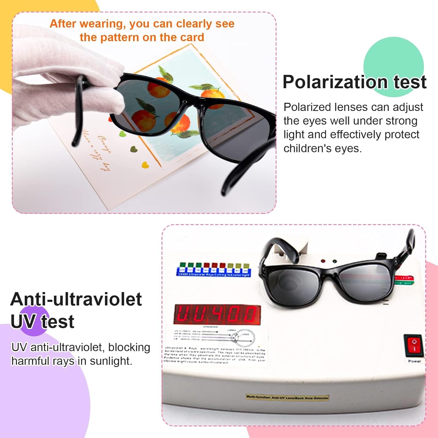 Detalle de Firtink 2 Pair Kids Polarized Sunglasses – Colourful Twin Set for Boys