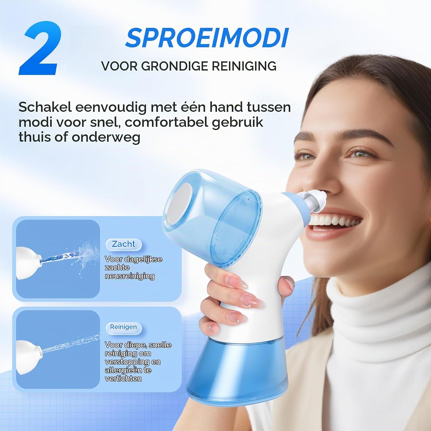 Detalle de medcodes N5202-F1 neusirrigator met dubbele watertank en instelbare druk