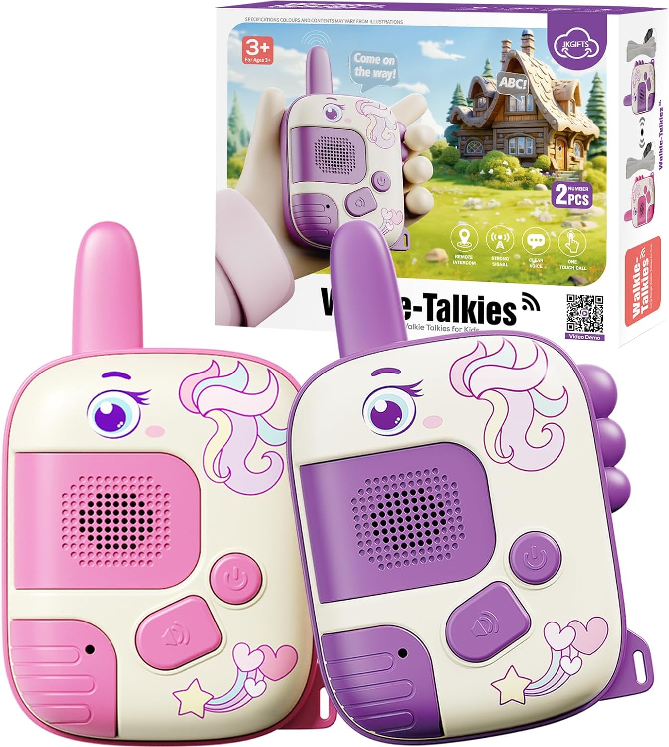 Detalle de Kinder-Walkie-Talkies (ab 3–8 Jahren) mit Einhorn-Design – robustes Spielzeug für Outdoor-Abenteuer