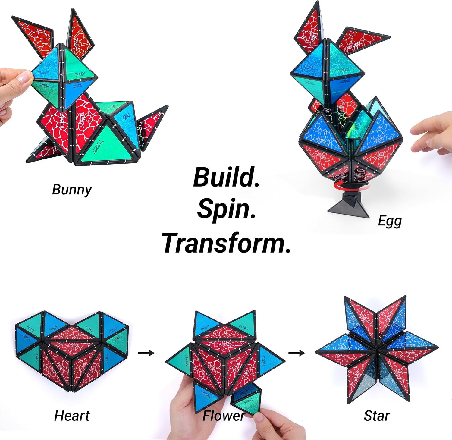 Detalle 2 de TOSY Magnet Pyramid Stone 12-piece magnetic puzzle 🧩