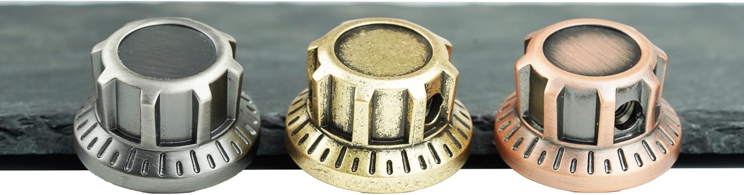 Thumbnail 6 de Guyker NKB-007 Guitar Control Knobs, 3-Piece Brass Top Hat Set, Bronze