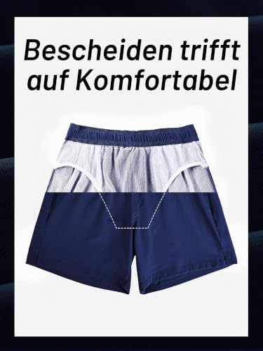 Thumbnail 3 de Arcweg Badehose für Herren mit Reißverschlusstasche – Atmungsaktiv, wasserabweisend, dunkelblau, XXL
