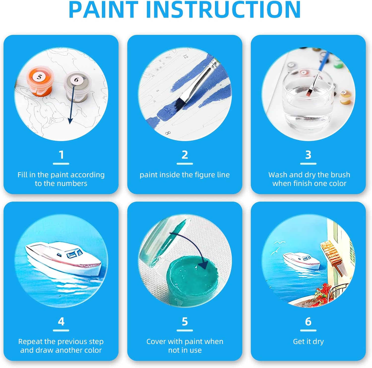 Thumbnail 4 de gelrovaled Dipingi con i Numeri per Adulti – Flower Town 40 x 50 cm, Kit pittura acrilica fai-da-te